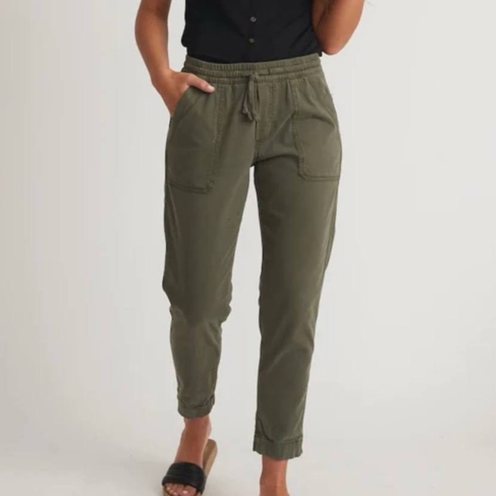 Marine Layer Emmy Stretch Utility Jogger Olive Green Ankle Cotton Tencel